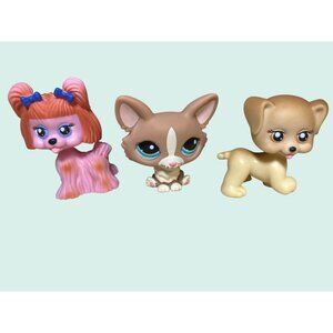 My Pet Pals ~ Chic Boutique  and Littlest Pet Shop Dog Figures Bundle of 3